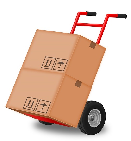 Hand Truck with Boxes